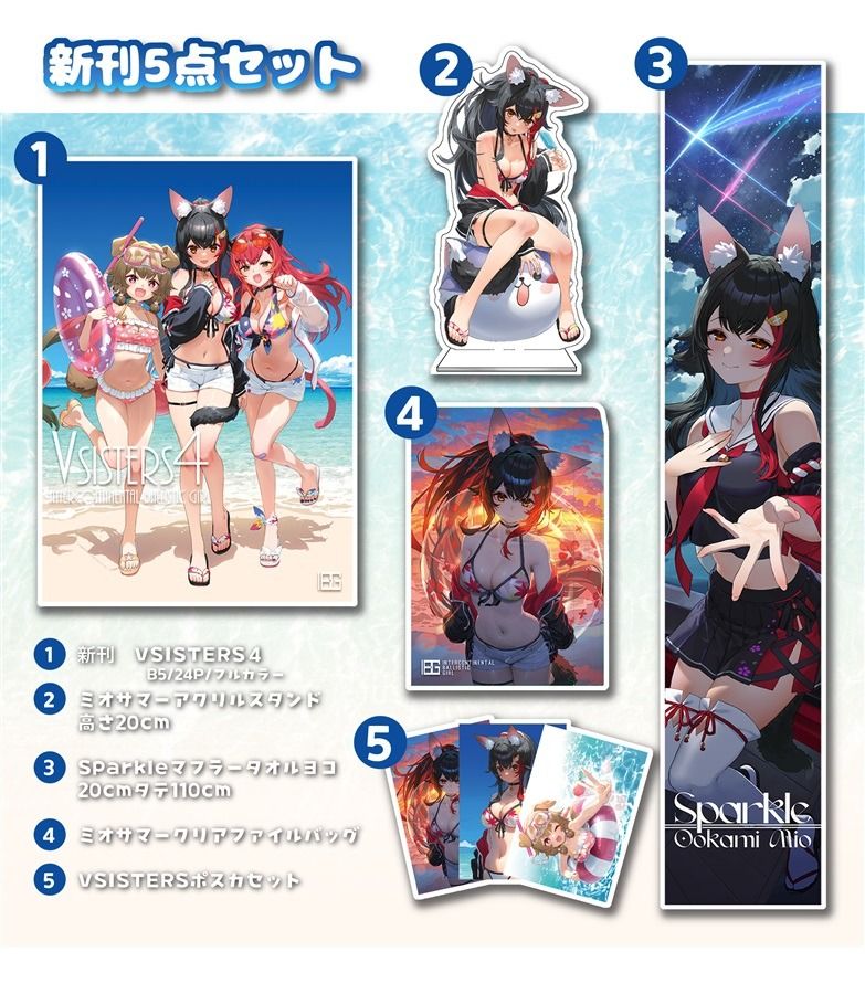 大陸間弾道少女 C106夏コミ新刊フルセット アクリルスタンド 泉彩 大神ミオ c106 大陸間弾道少女 泉彩 新刊セット ホロライブ 大神ミオ 大陸