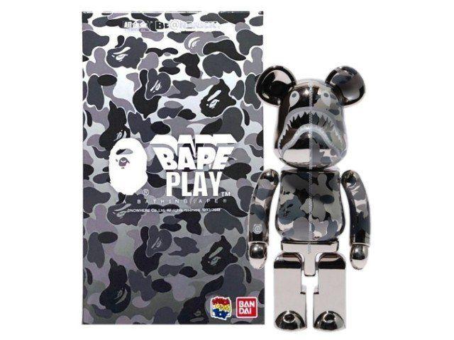 買動漫| 漫玩具全新BEARBRICK BE@RBRICK 200% 超合金Bape Play Silver